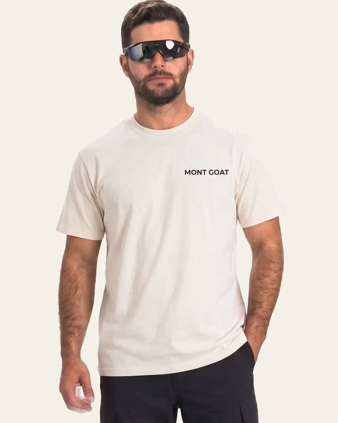 Classic Logo Tee in Cream - on model